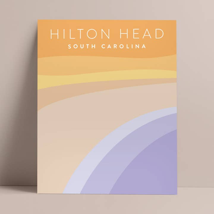 Arte mural minimalista de Hilton Head, Carolina del Sur para venta al por mayor de Backstory Map Co.
