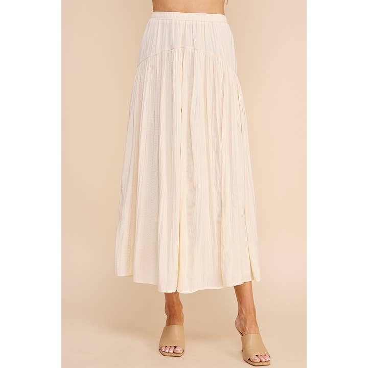 Gonna lunga in raso increspato fluido per la vendita all'ingrosso da parte di Allie Rose