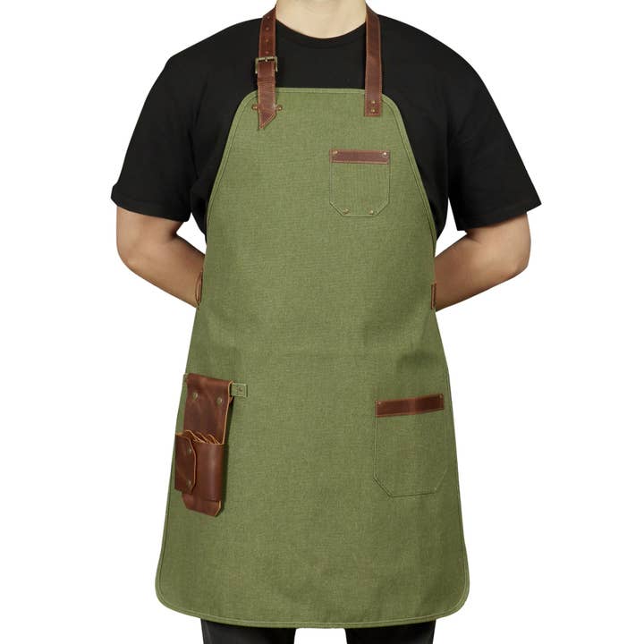 Londo - Wholesale Apron - Otto Angelino Personalized Canvas Cooking Apron, Working Apron with Customization, Workshop Apron with Pockets, Woodworking Apron with Tool Pockets10