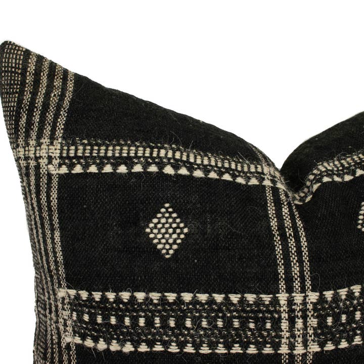 Heddle & Lamm - Wholesale Throw Pillow Cover - Aditi - 20" Black Indian Wool Pillow Cover6