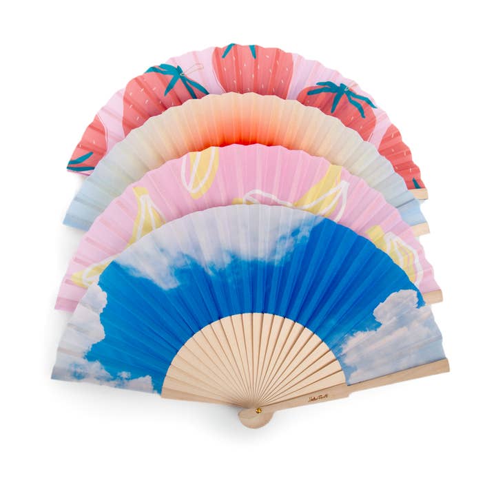 Helio Ferretti - Wholesale Handheld Folding Fan - ORANGE GRADIENT FAN HF