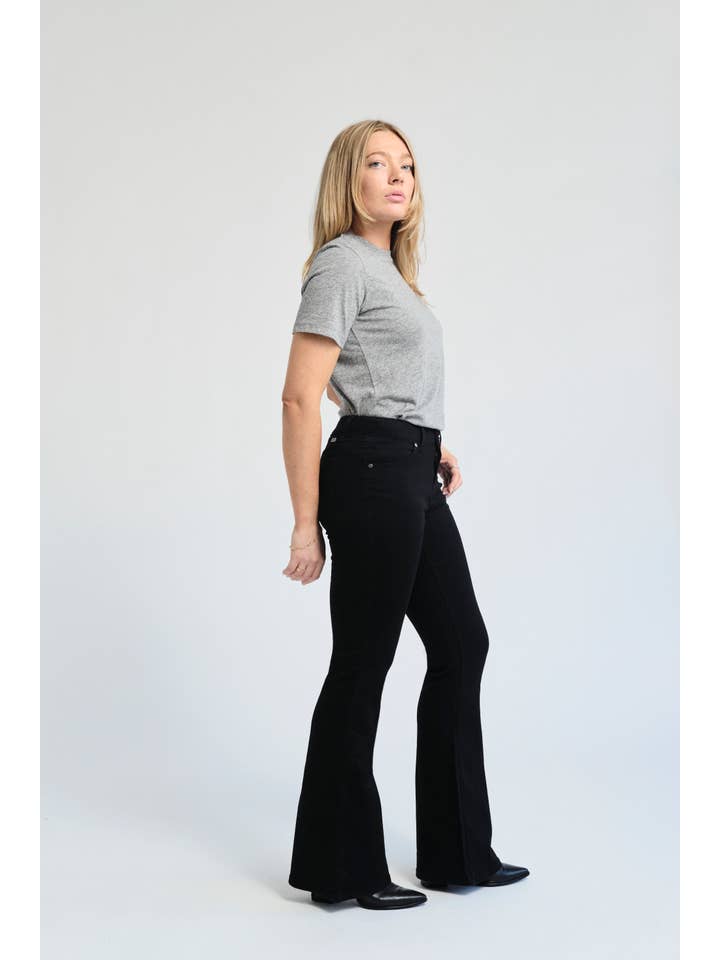 1822 Denim - Wholesale Jeans - Women's - Tall 34'' Mid-Rise Vintage Flare Jean in Black3
