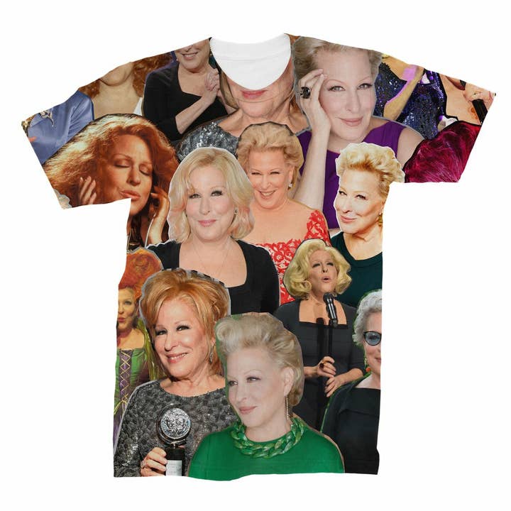 Subliworks - Wholesale Screen Printed T-Shirt - Women's - Bette Midler Photo Collage T-Shirt