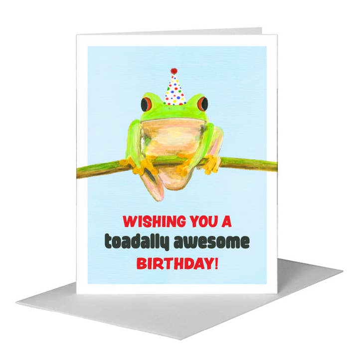 Printed Canvas – Großhandel Geburtstagskarten – Baumfrosch, Grußkarte (#8402HA)