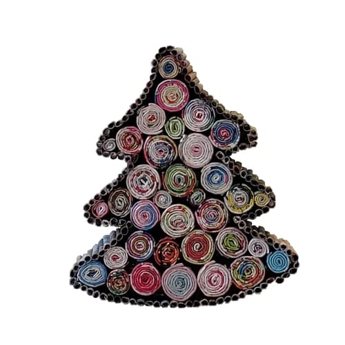 The Upcycled Paper Company - Vendita all'ingrosso Decorazione natalizia - Statuetta dell'albero di Natale, carta riciclata