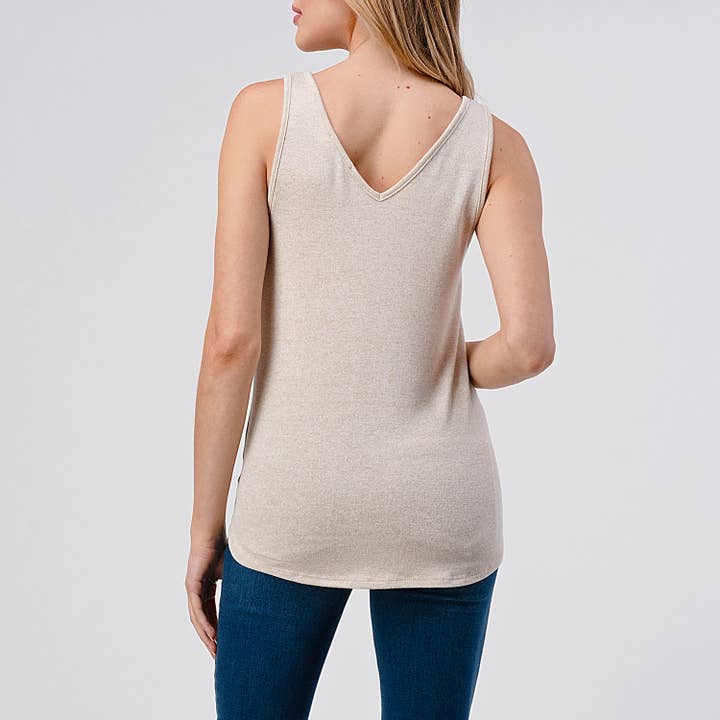 Heimious - Vente Débardeur – femme - Débardeur en tricot à encolure en V et coupe décontractée, T58611