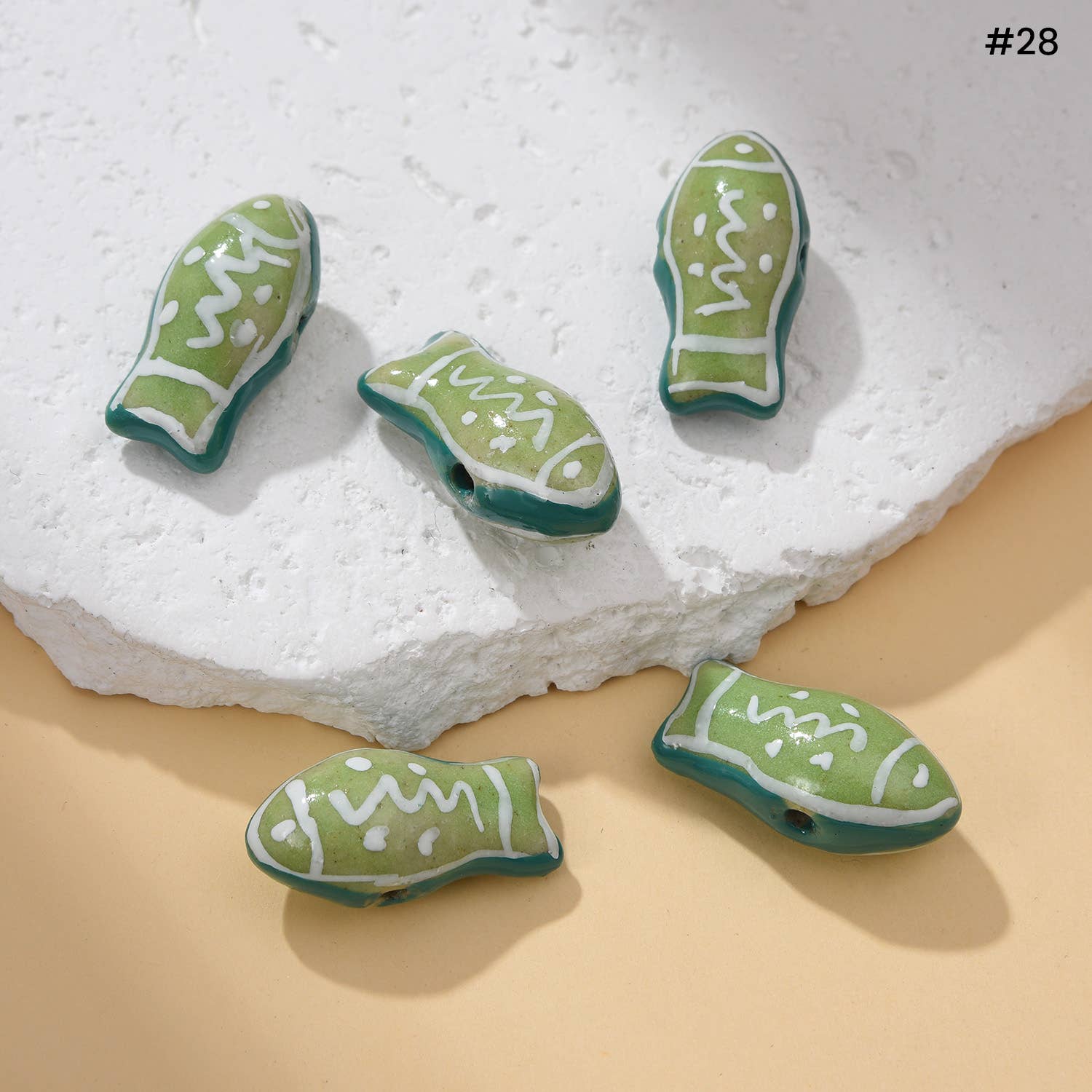 Beads Creation – wholesale Pärlor – Handmålade djurkeramikpärlor med stort hål Smycken ORG3047