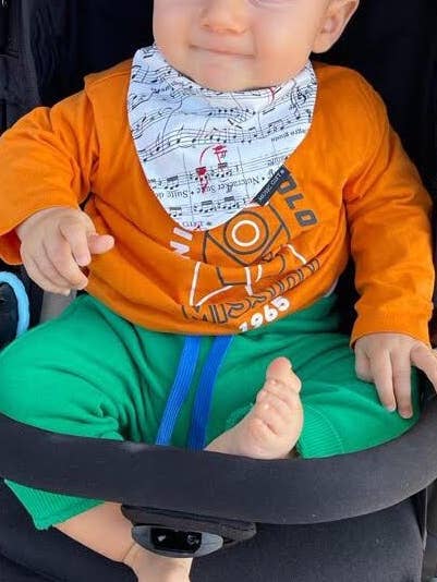 Slabbetje van katoen met notenkraker en muziekdesign voor baby's voor wholesale door MUSIC GIFT