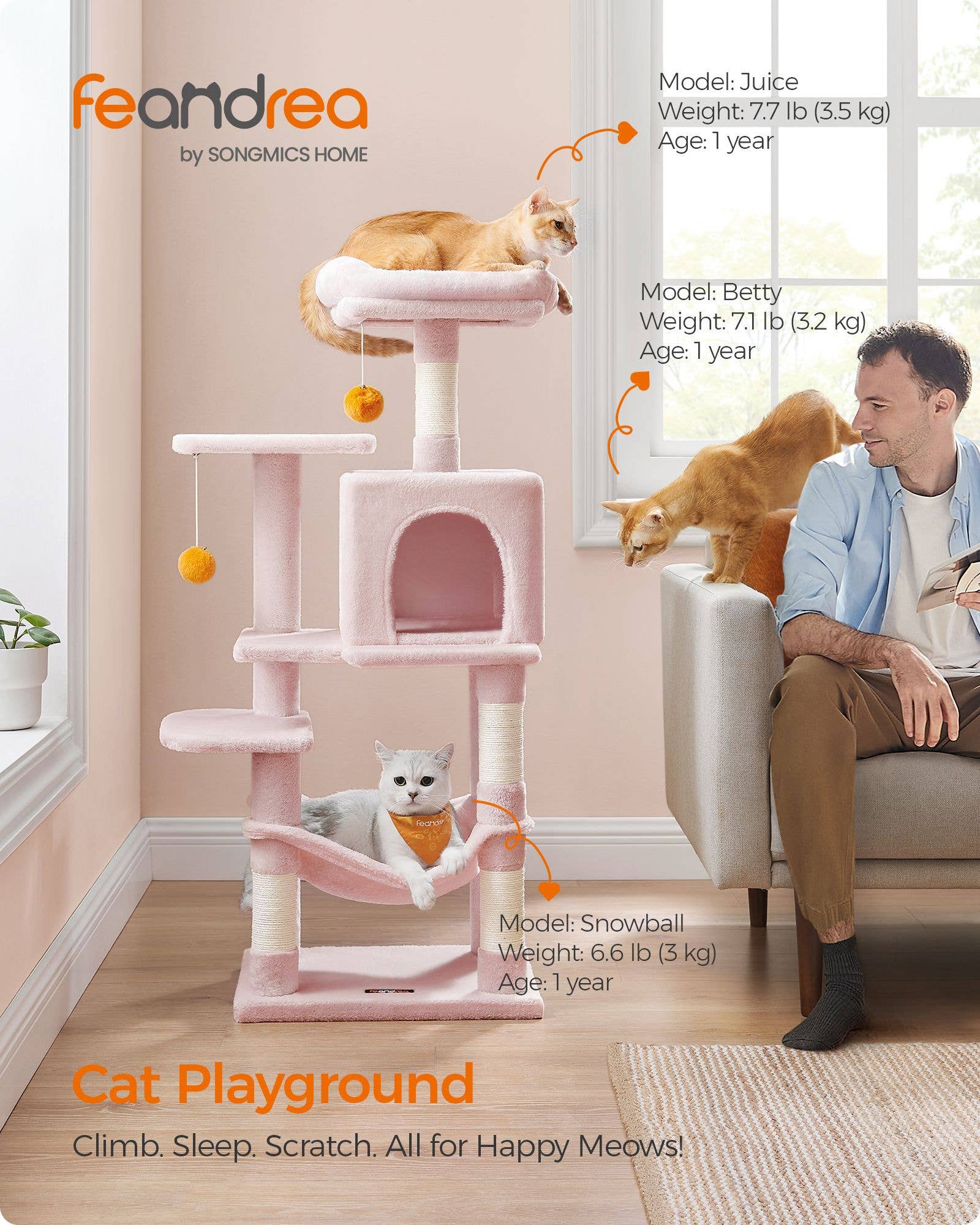 Greenwestons - Vente Griffoir – chat - Tour à chat de 44,1 pouces pour chats d'intérieur 41