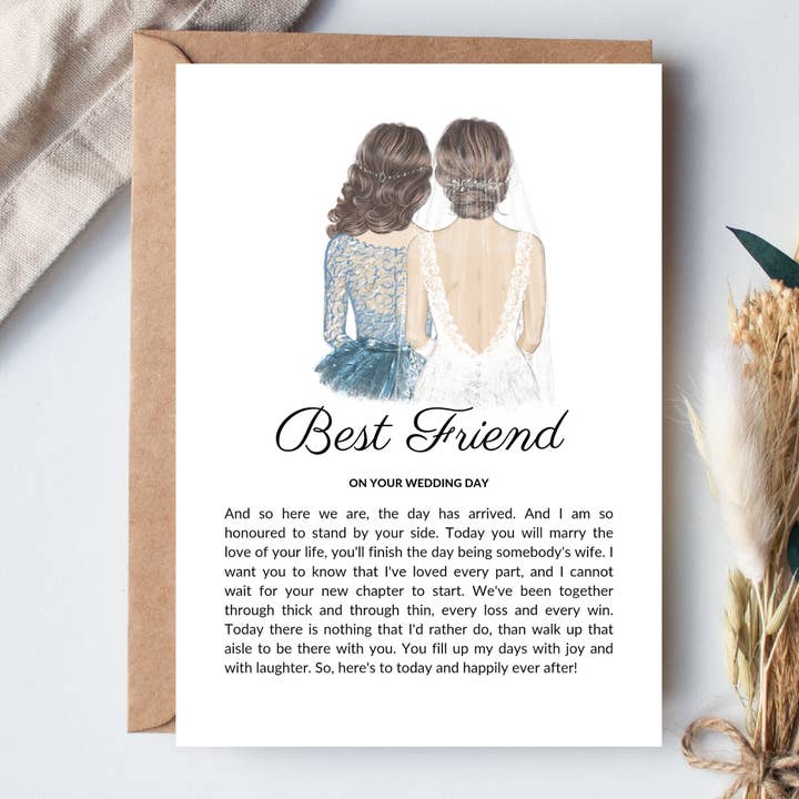 Best Friend Wedding Day Printed Poem - Blue Dress for wholesale by Boho Babe UK Studio