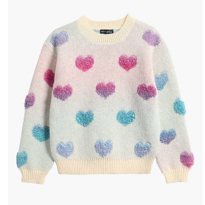 Piger Ombre Hjerte Sweater for engroshandel hos Ava & Yelly