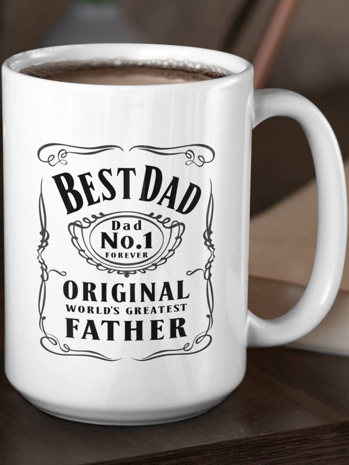 Tasses Best Dad de 11 oz et 15 oz | Tasse originale Dad Label pour la vente par Minnie Creations Co.