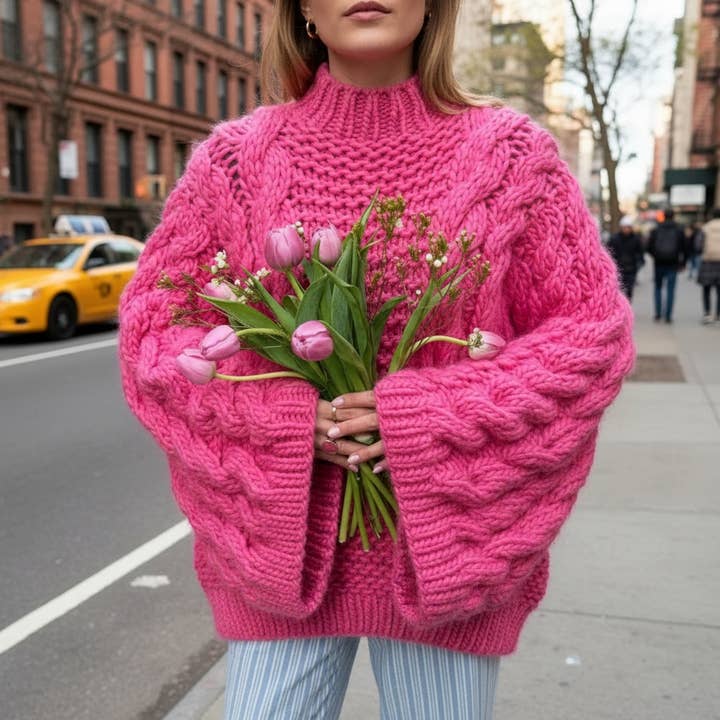 EmberLoom - Wholesale Knit Sweater - Women's - Women's French Style Cable Knit Long Sleeve Pullover sweater12