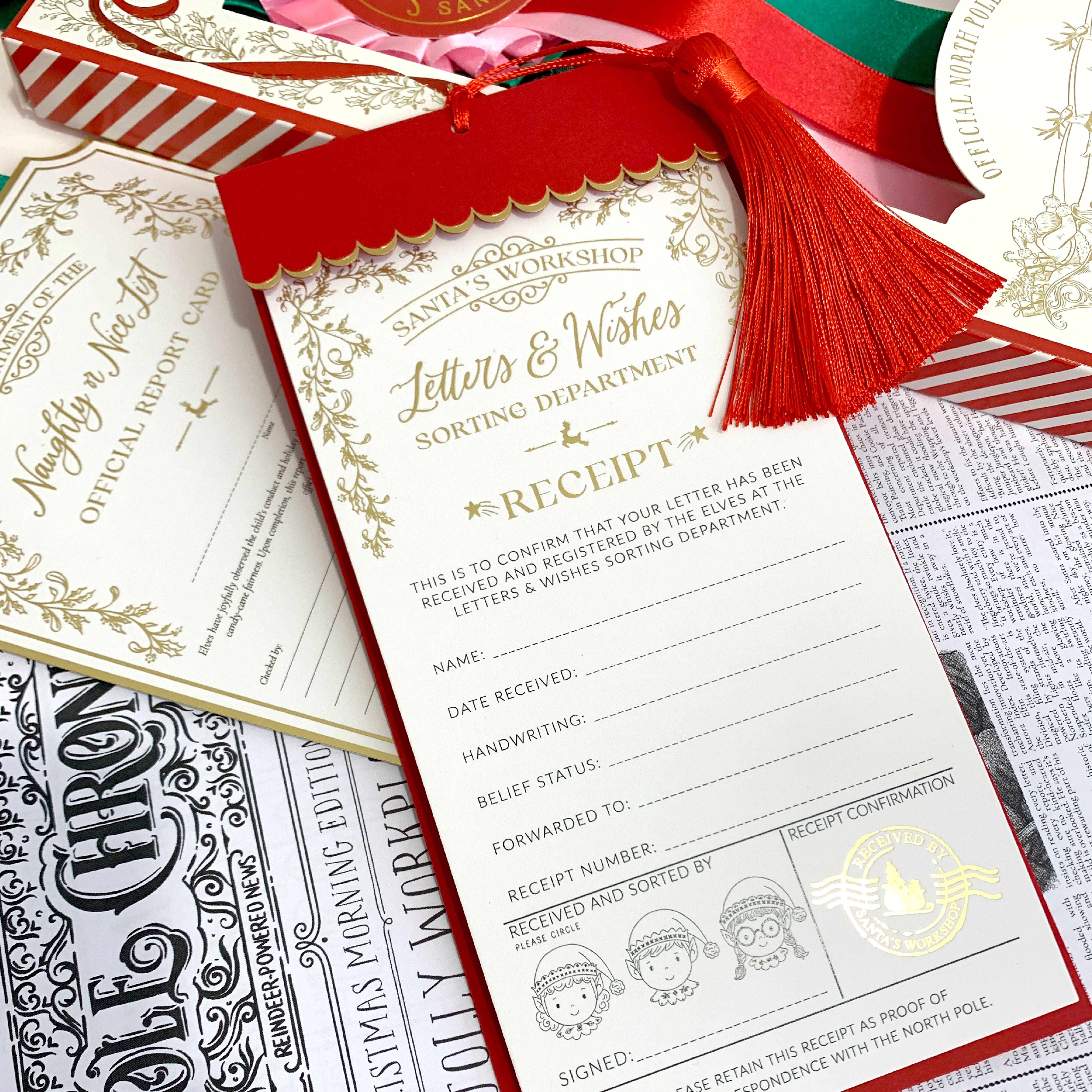 Black Bow Studio - Wholesale Gift tag - Letter To Santa Receipt Christmas Gift Tag2