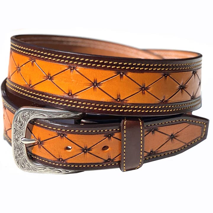 Austin Tooled Belt for wholesale by Rocky and Durango