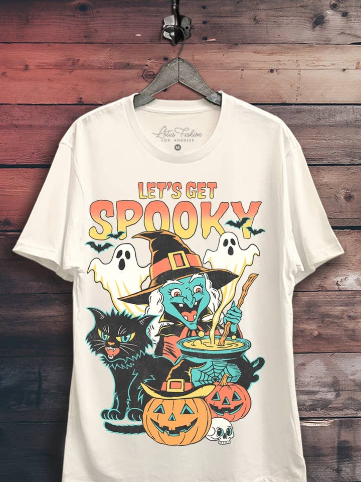 Lets get spooky Graphic Top for wholesale by Lotus Fashion Collection