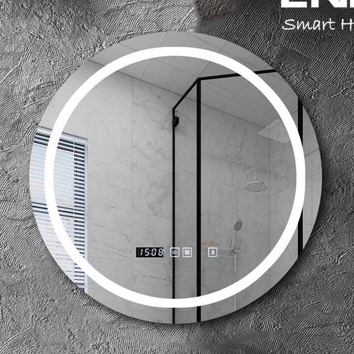 Miroir de salle de bain LED rond de 70 cm CCT et haut-parleur pour la vente par ENER-J