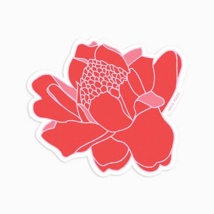 Torch Ginger (Red) • Sticker for wholesale by Nico Made by Nicole Ferrara