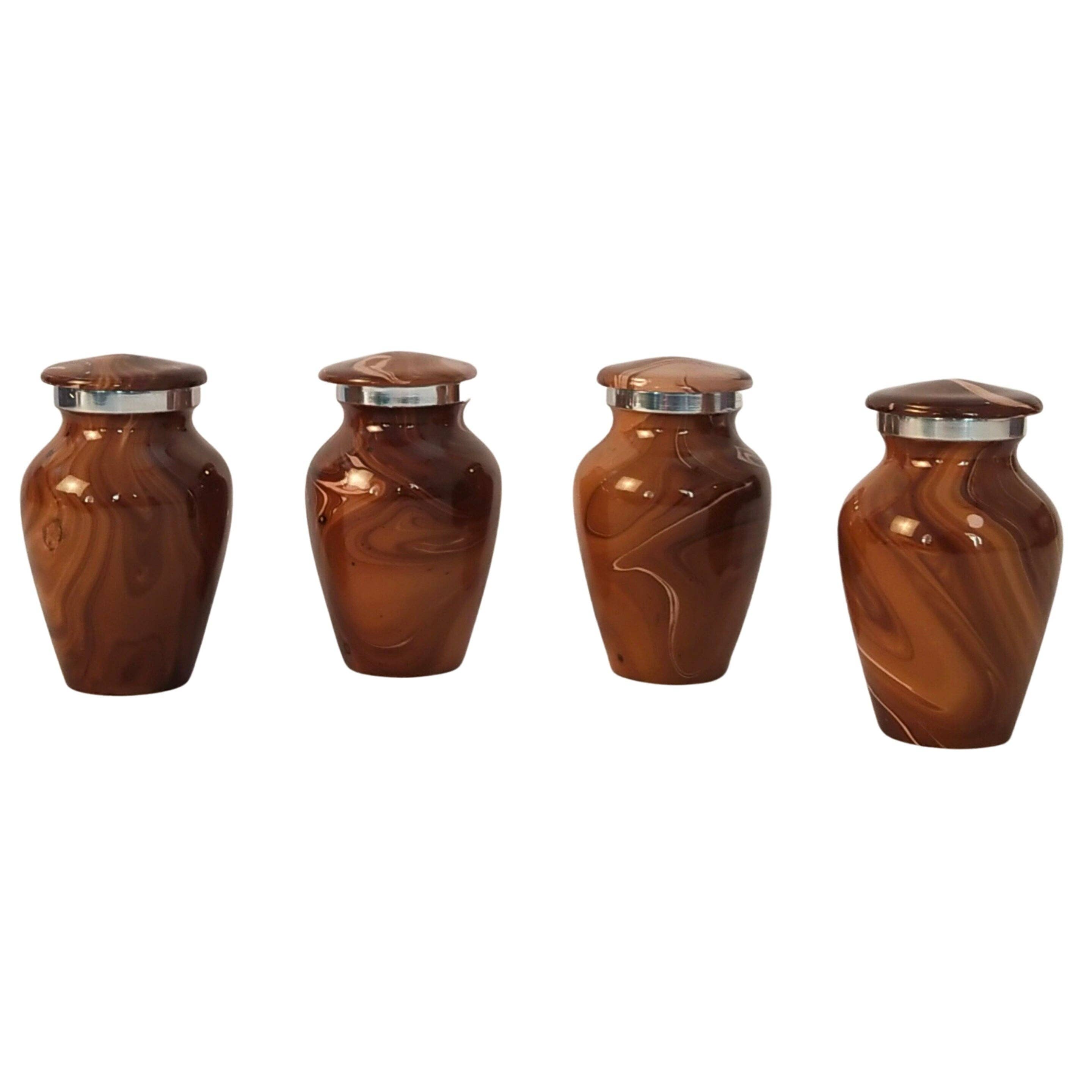 Plutus imports – Urna por atacado – Belo Acabamento Mármore Pequeno Conjunto de 4 Mini Camphas6