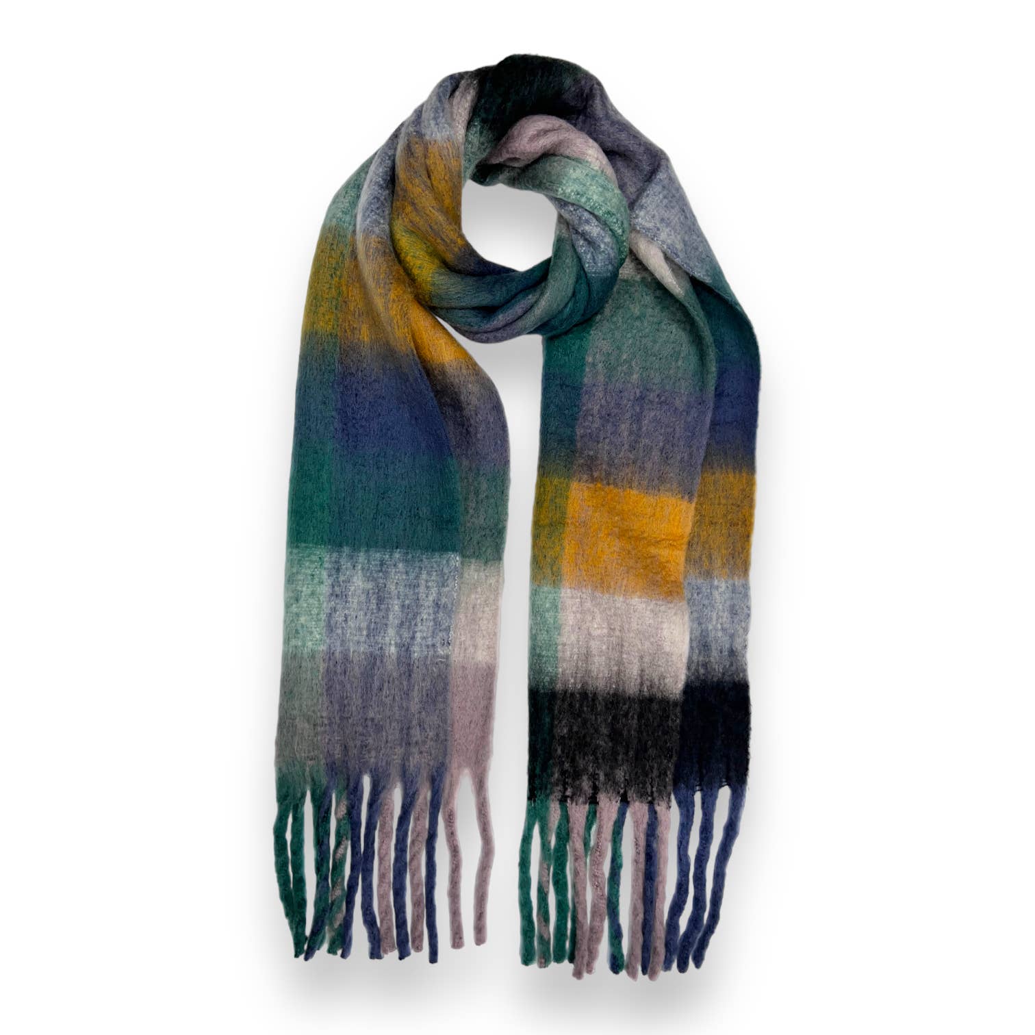 London Scarves - Vendita all'ingrosso Sciarpa - Donna - Sciarpa in morbido tessuto a quadri, 16 colori, rifinita con nappine15