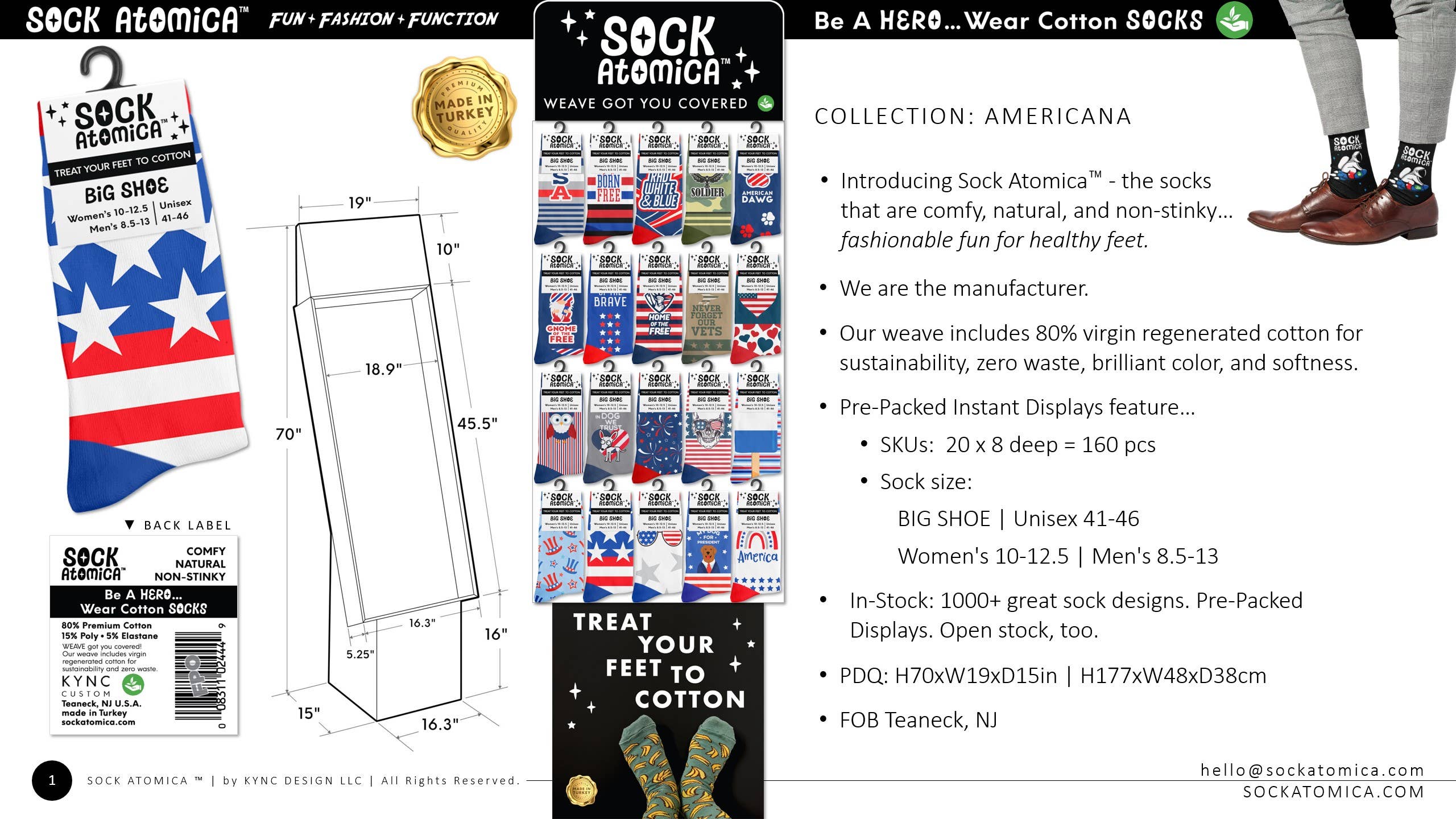 KYNC Custom - Wholesale Socks - Unisex - 160 Pairs Cotton Socks | Americana Designs5