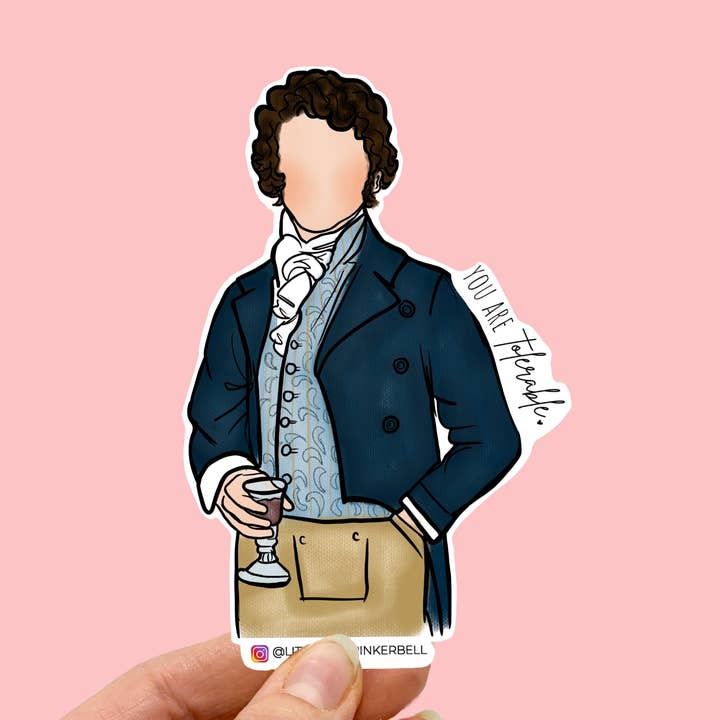 Mr. Darcy "You are Tolerable" Funny Jane Austen Cut Magnet for wholesale by Little Miss PinkerBell