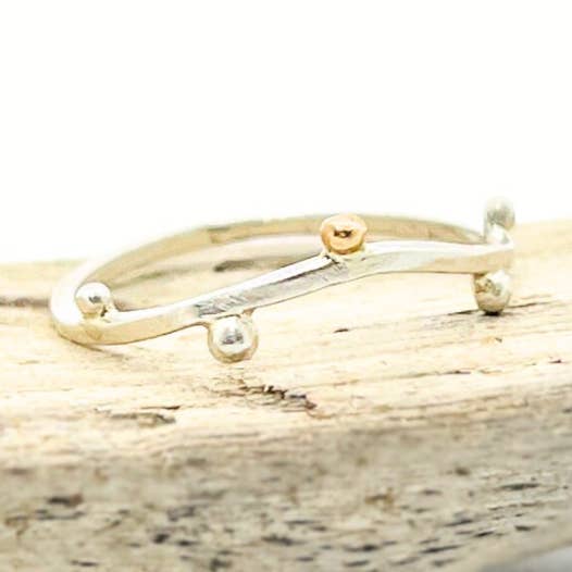 Silver and 14K Gold Dewdrop Ring for wholesale by TRACI MOYO DESIGNS