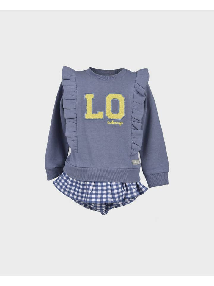 La ormiga - Wholesale Clothing Set - Baby - Braga Skirt + Vichy Azafata Sweatshirt Set3