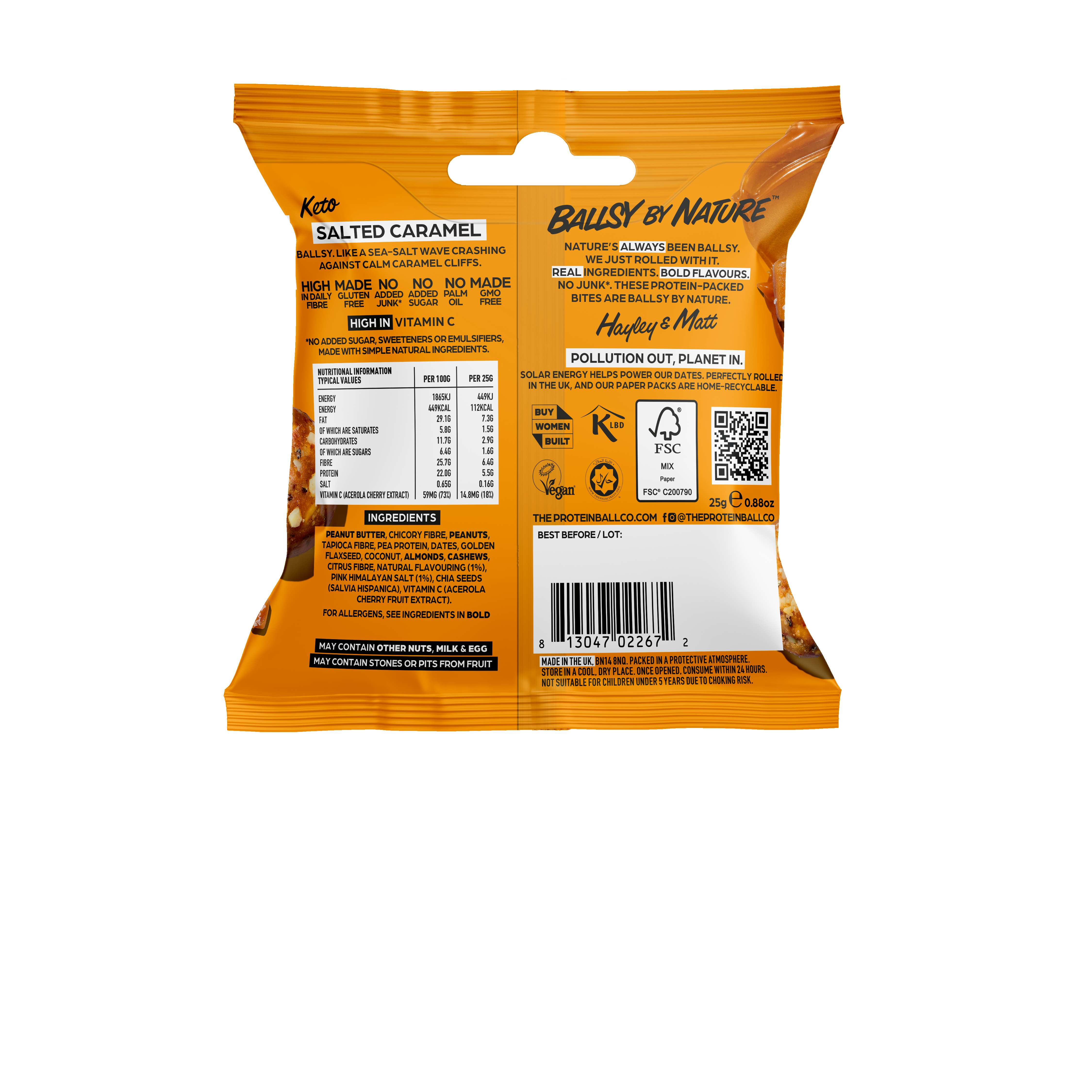 The Protein Ball Co - Wholesale Snack Bar - SALTED CARAMEL - Low Sugar - Keto Ball Snack 20 x 25g1