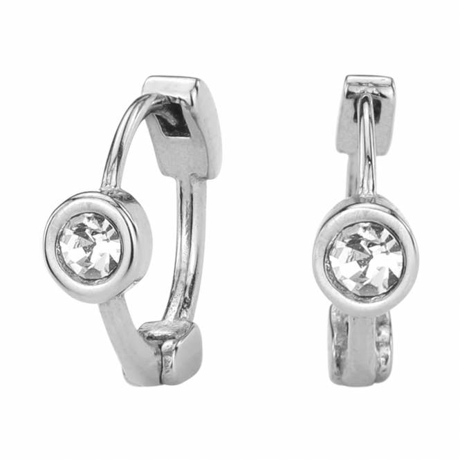Traveller Hoop earrings - Stainless steel - C.Z. for wholesale by Hollander Jewels B.V.