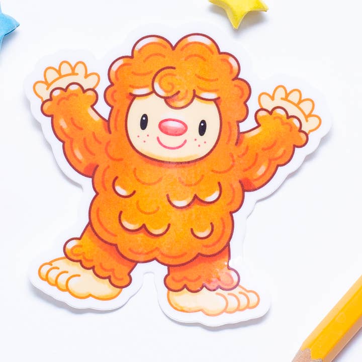 Baby Bigfoot Sticker for wholesale by Vena Carr Illustration