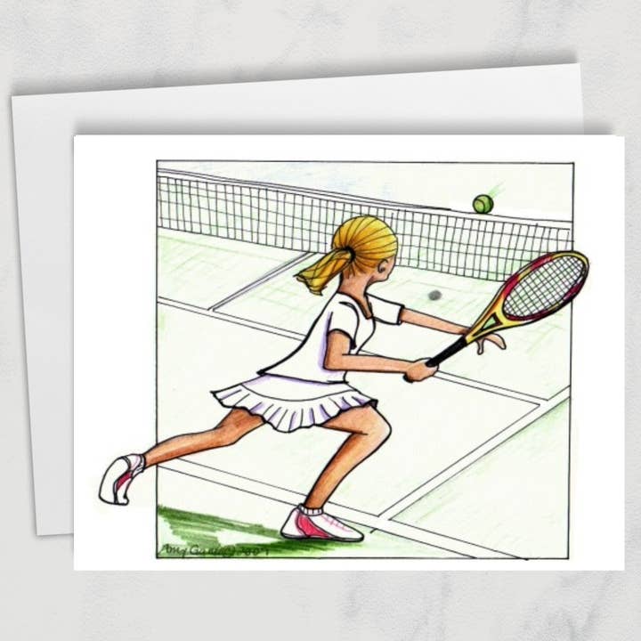 Congratulations - Tennis Greeting Card for wholesale by Lula Bell Cards and Gifts