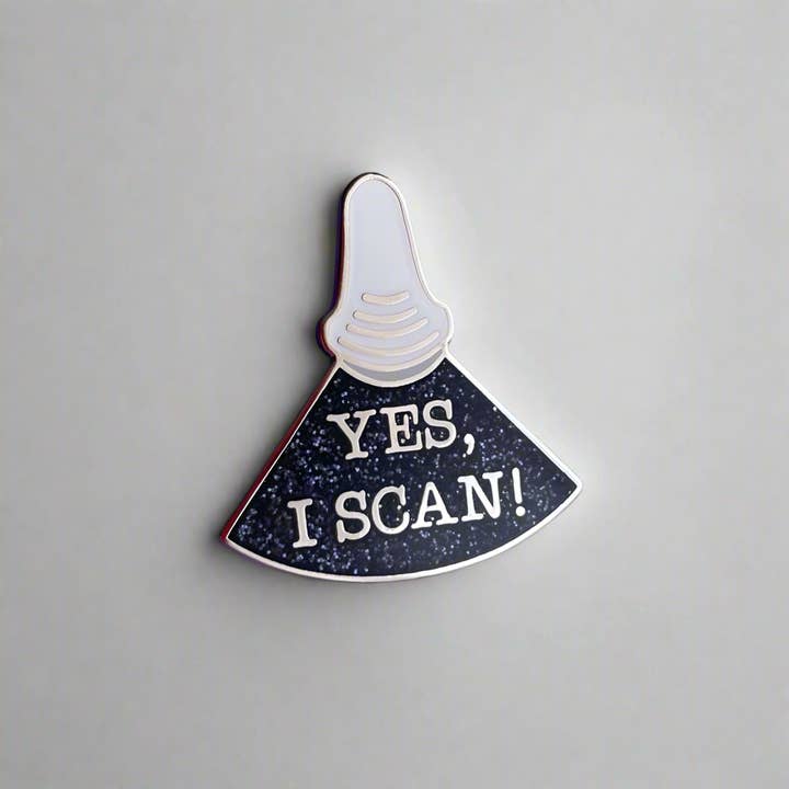 Ja, jag scannar! Pin - Glitterutgåva! för wholesale av Rad Girl Creations