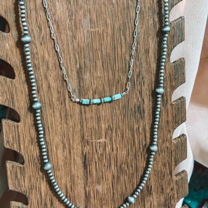 Flying A Designs - Wholesale Beaded/Pearl Necklace - Western Faux Silver Navajo Pearl 4mm 8mm Necklace1