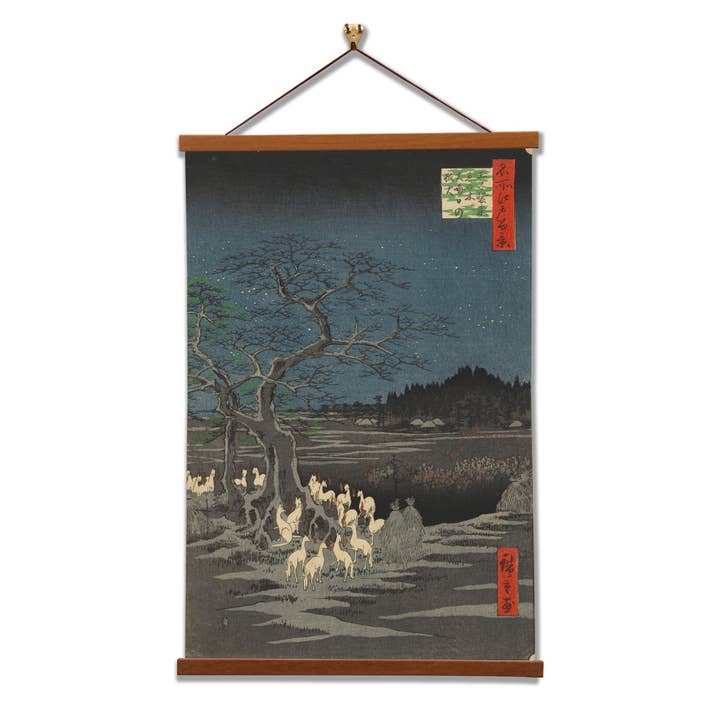 New Year's Eve Foxfires by Utagawa Hiroshige for wholesale by Vintage Banners