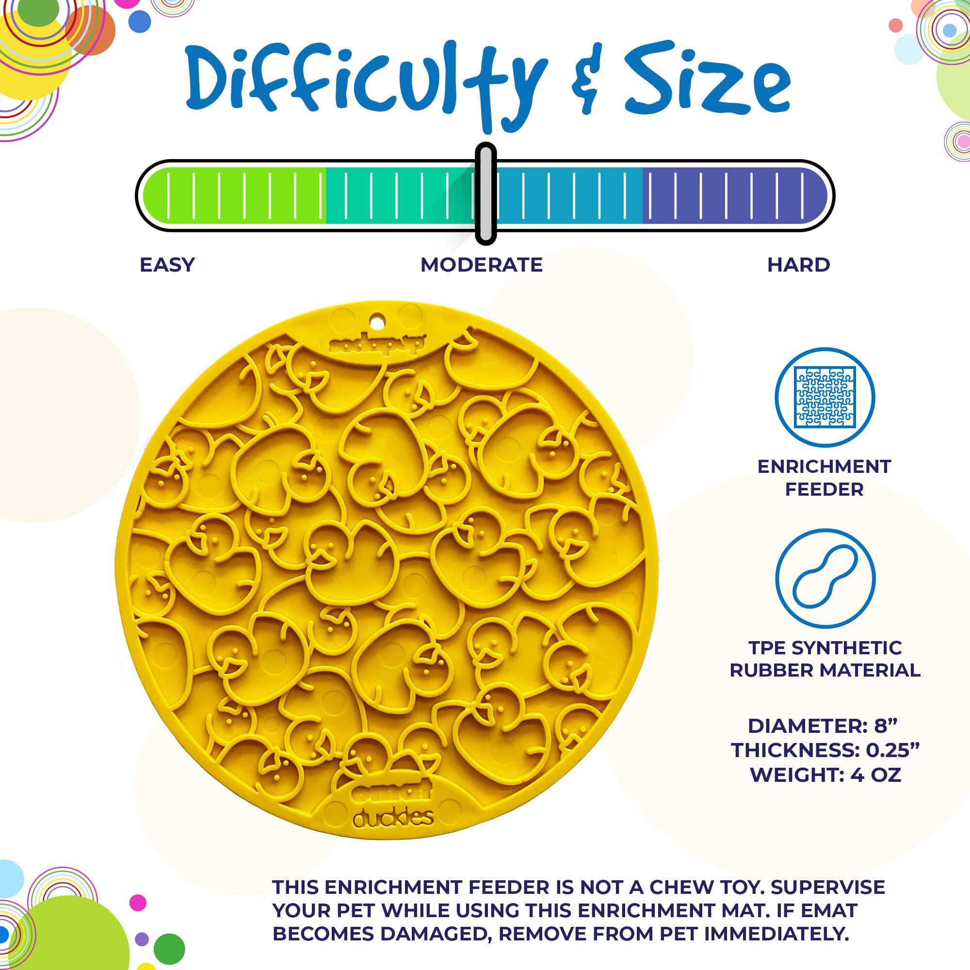 SodaPup Dog Toys - Venta al por mayor Esterilla para comedero de mascotas - Perros - Tapete para lamer carne con ventosas Duckies Design4