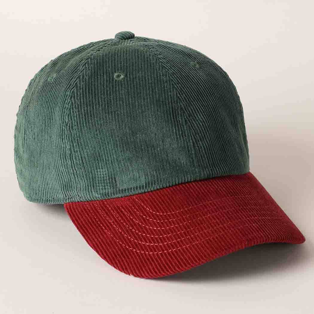 Fashion City - Wholesale Baseball Cap - Unisex - Corduroy Two-Tone Adjustable Baseball Cap12