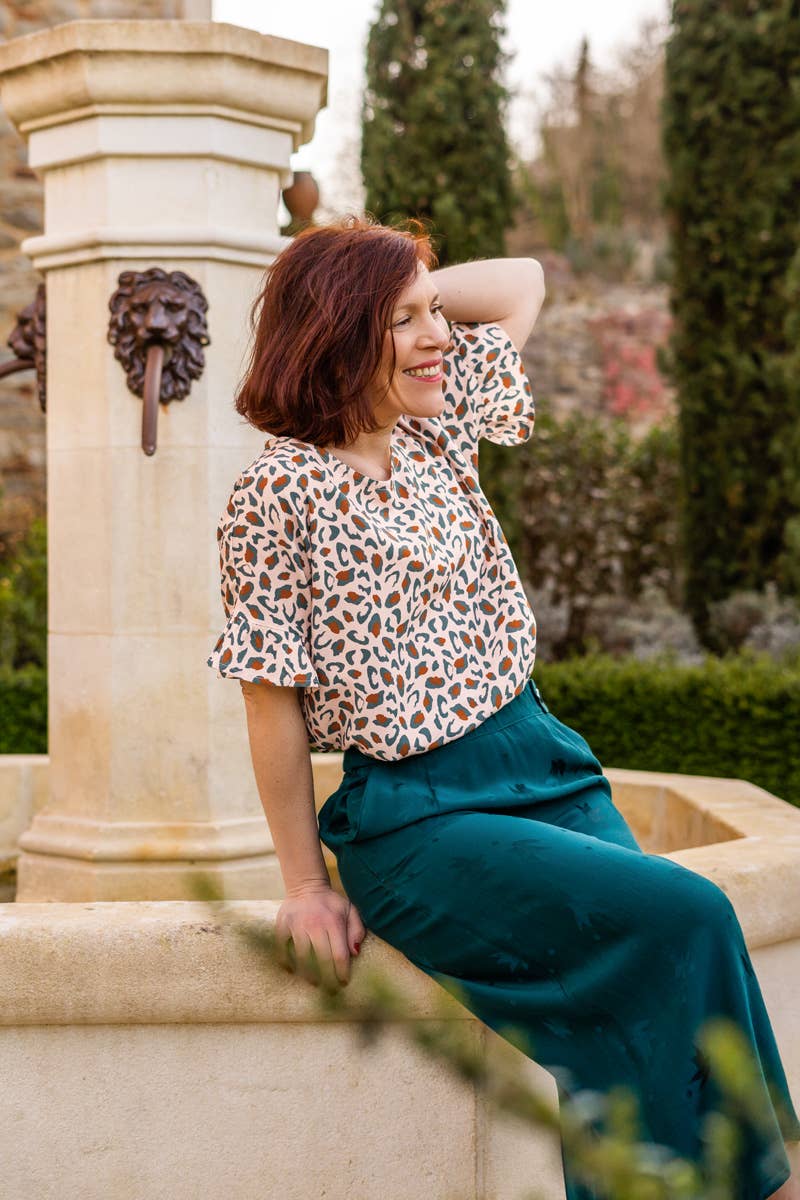 Eglantine et Zoé - Wholesale Fabric - Eucalyptus Green Bagheera Viscose Fabric2