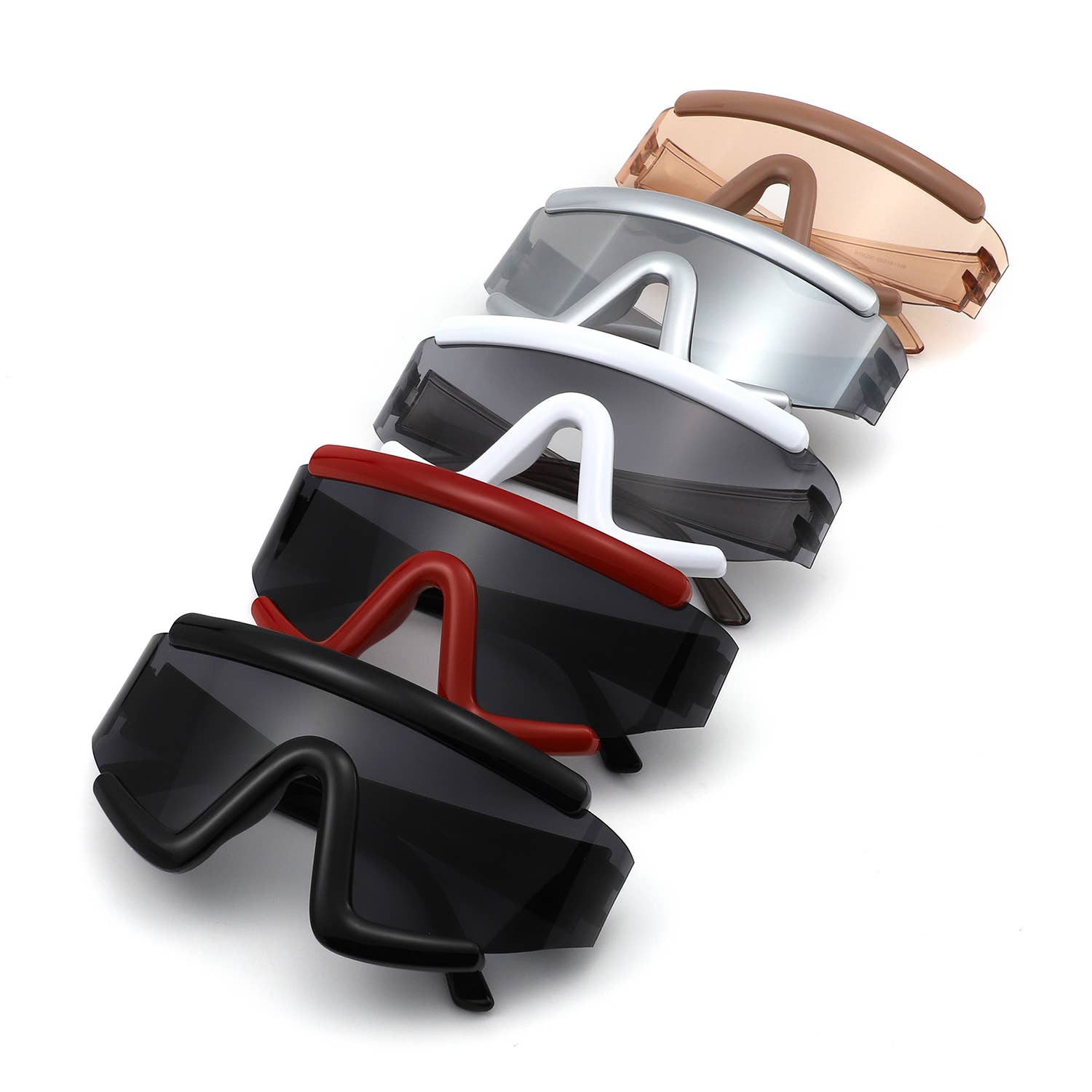 Cramilo Eyewear - Wholesale Sunglasses - Unisex - Oversize Futuristic Shield Wraparound Visor Sunglasses0