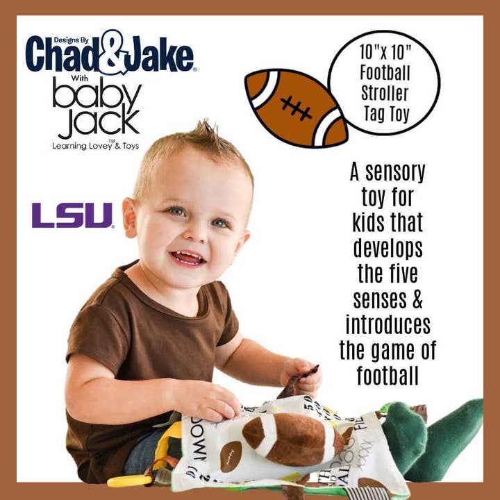 Baby Jack Distribution - Wholesale Crinkle Tag Toy - Baby - LSU Tigers Stroller Tag Toy Learning Lovey1