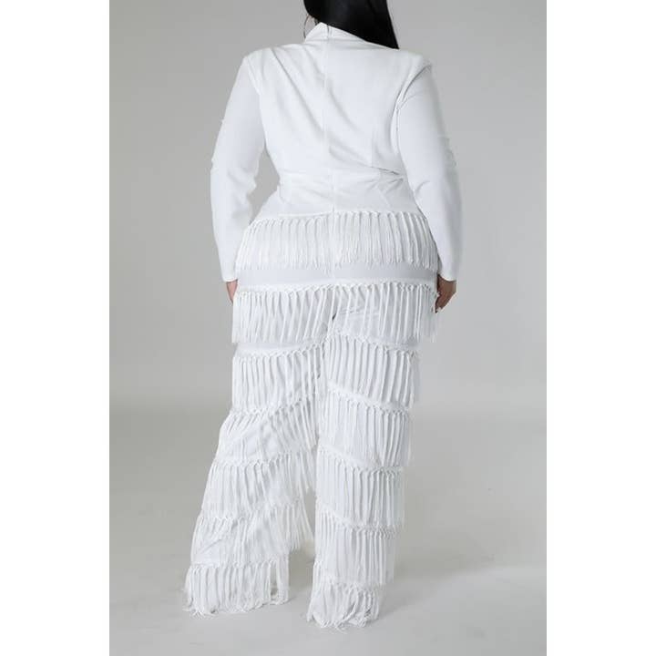 Black Pearl Clothing - Wholesale Jumpsuit - Women's - PLUS SIZE CLOTHING GLAMOUR EDGE FRINGE JUMPSUIT