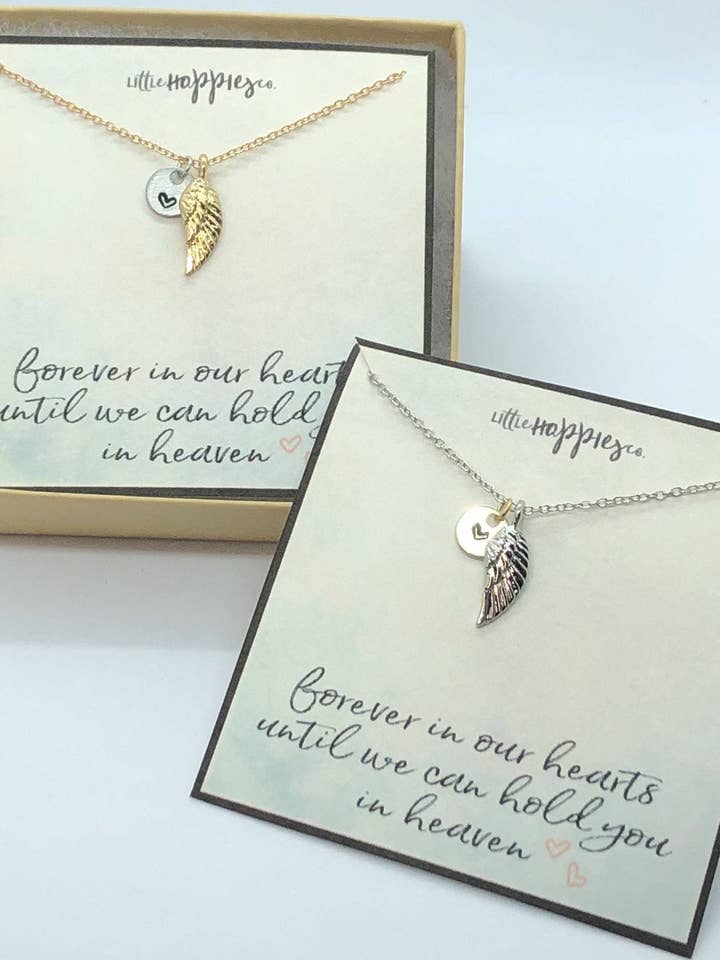 Sympathy necklace, Unique memorial gifts, Bereavement jewelry, Angel mom necklace, Baby remembrance, Pet memorial jewelry, Pet loss gifts for wholesale by Little Happies Co