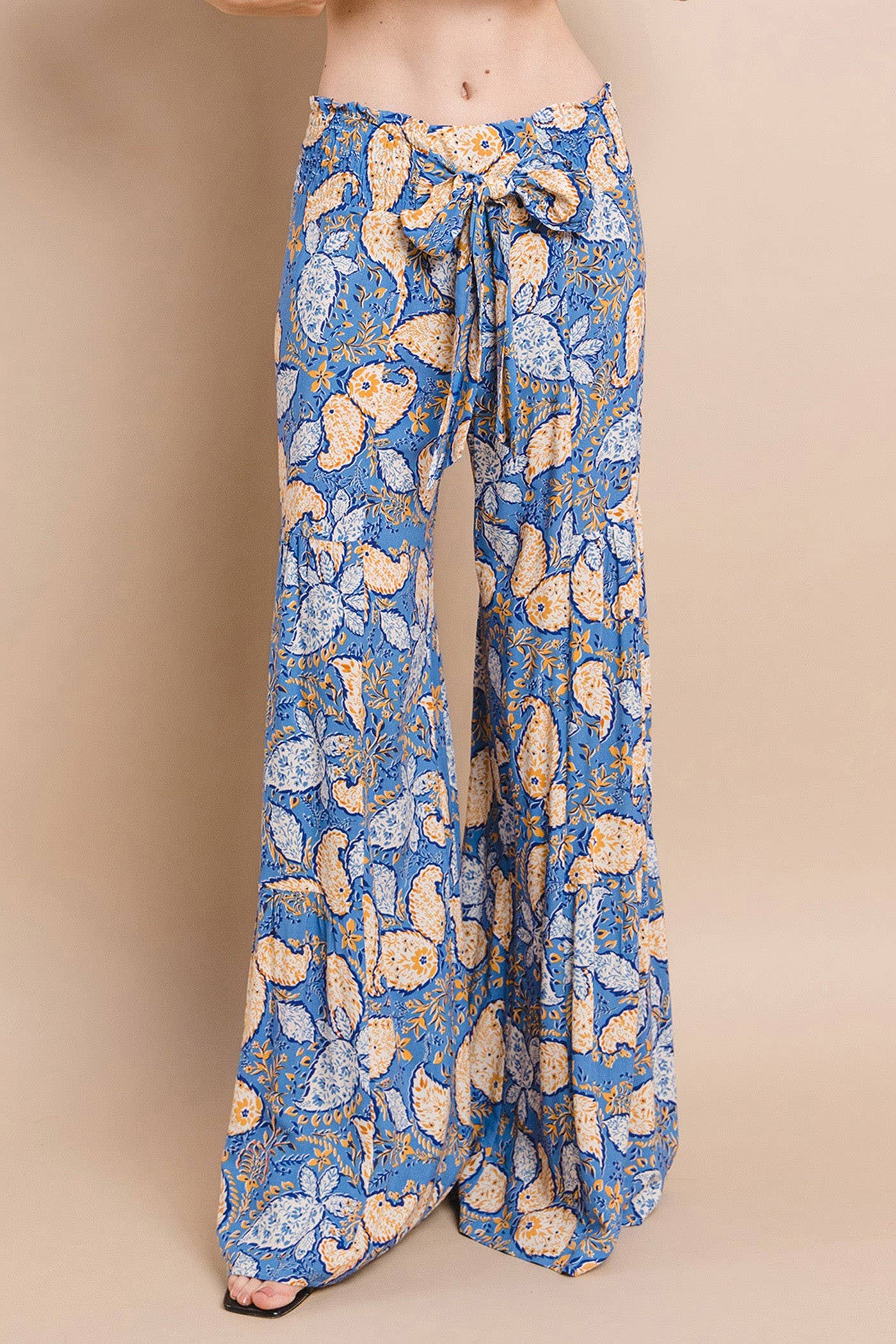 AZUL MULTI PANTALONES PALAZZO BOHO DE PERNERA ANCHA - BLUE MULTI 2314 de venta al por mayor en Faire6