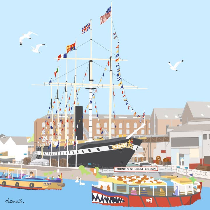 Floating Bristol Card for wholesale by dona B drawings