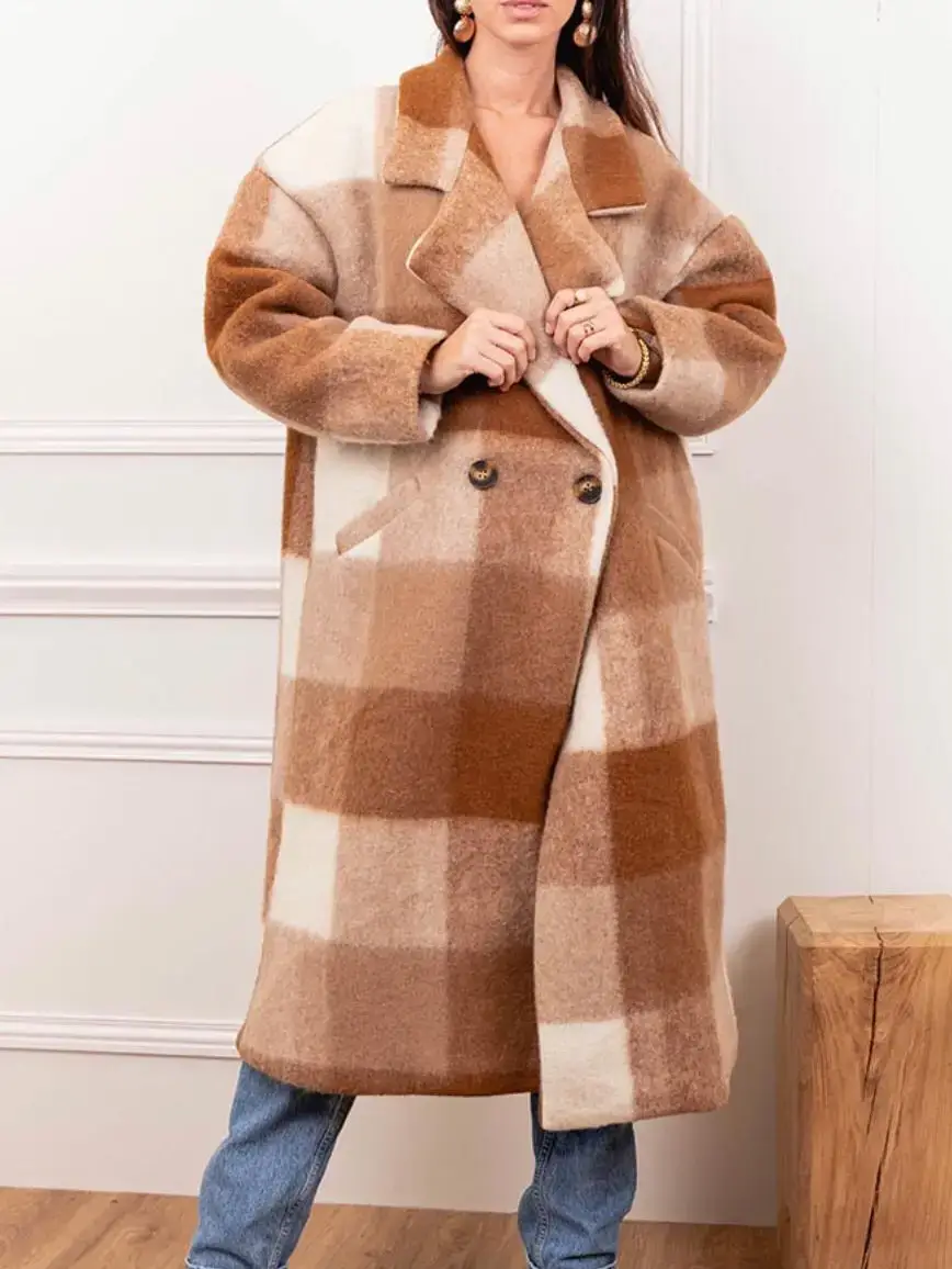 la maison des fibres naturelles - Vente Manteau – femme - Manteau à carreaux 60705+size MADE IN ITALY 19