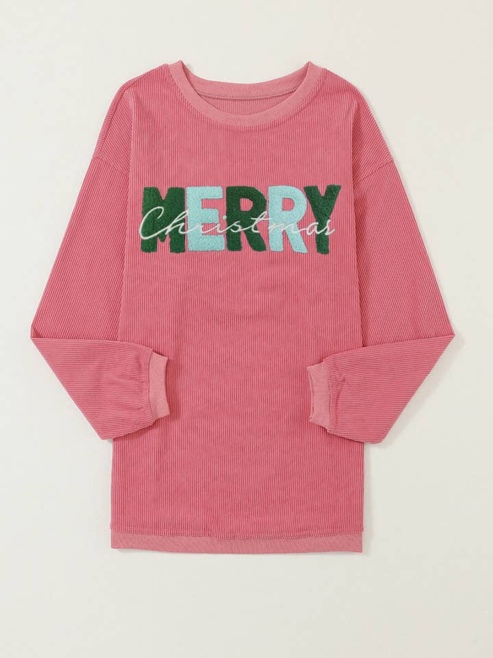 Suhkasana – wholesale Sweatshirt - Dam – Chenillebokstav MERRY Christmas Sweatshirt4