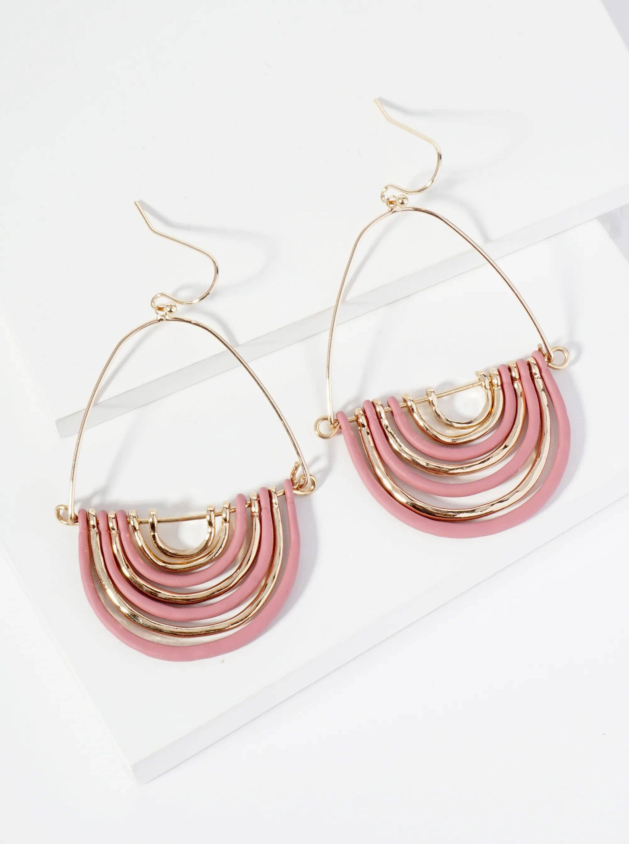 Wild Honey - Wholesale Dangle Earrings - Hammered Metal Geometric Teardrop Dangle Earrings0