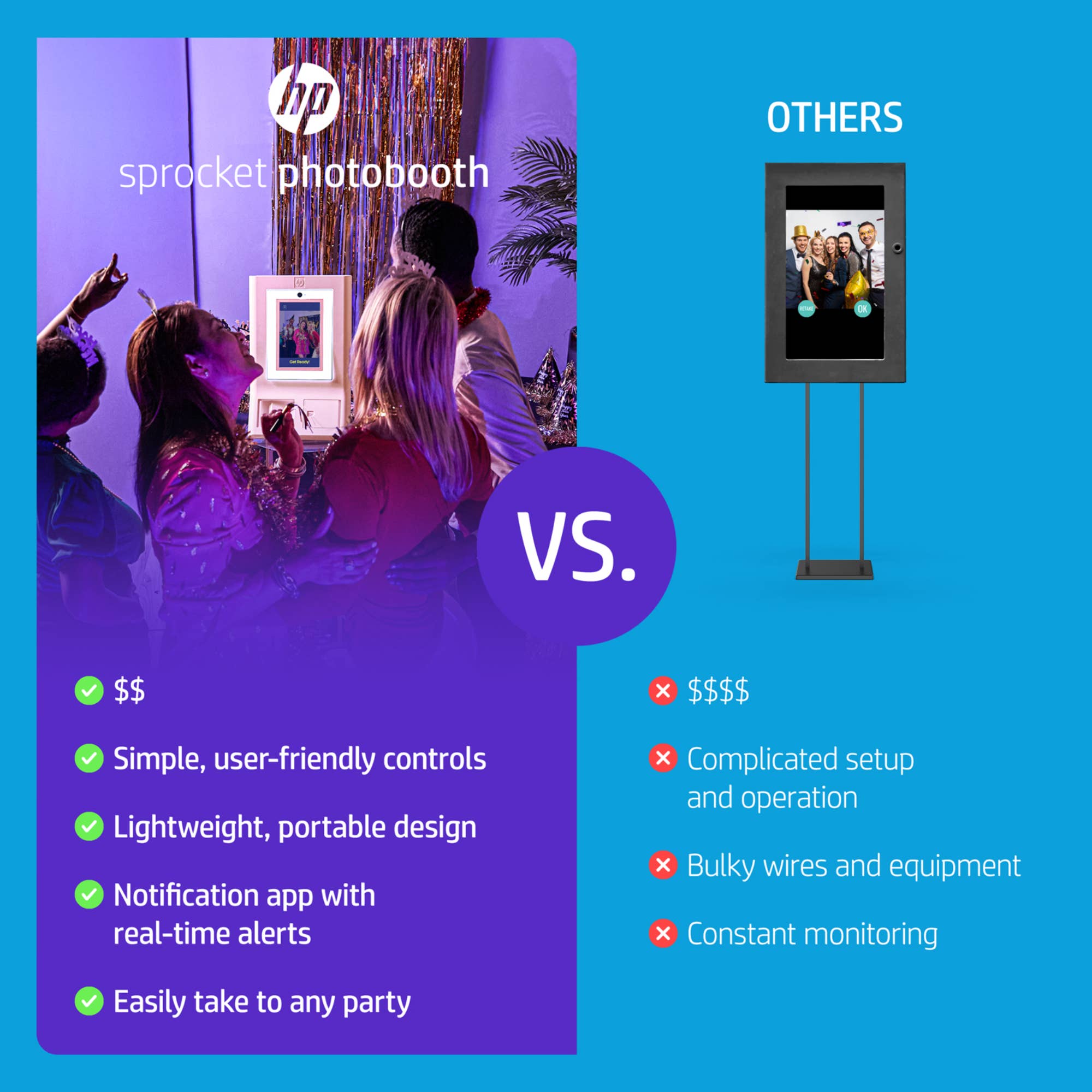 HP - Wholesale Portable Charger - Sprocket Photobooth 3" x 4" Color Photo Printer6