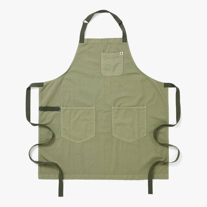 The Essential Garment Dyed Apron - Matcha Green for wholesale by Hedley & Bennett
