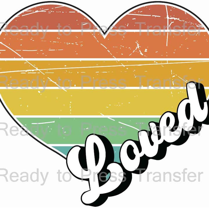 Loved - Retro Sublimation Transfer T143 for wholesale by BreezePrintCo